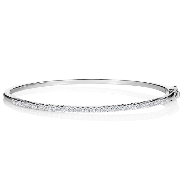 1ct Lab Diamond Eternity Bangle H/Si Quality Set in 9K White Gold